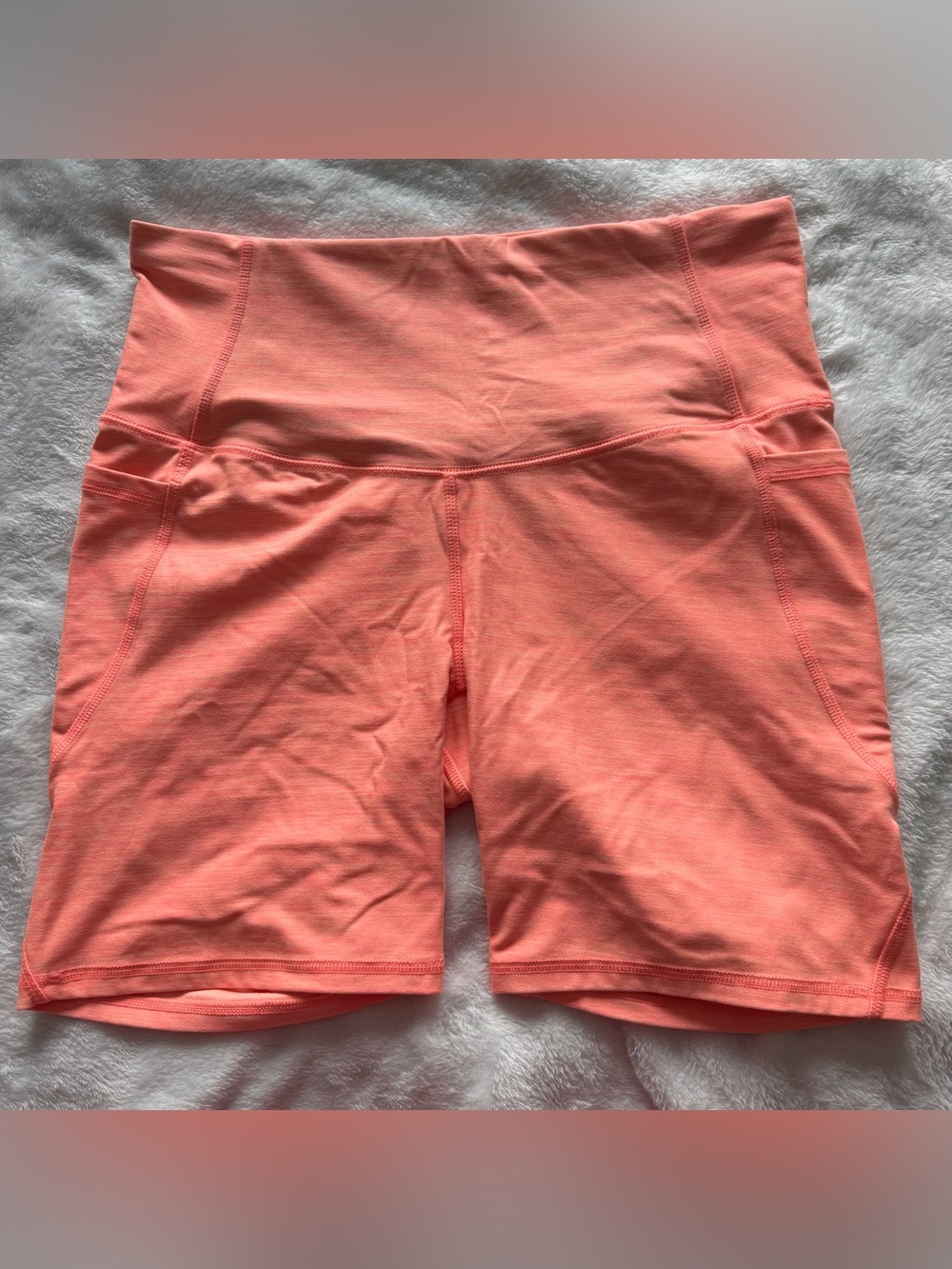 All in Motion Coral High Rise Pocket Bike Shorts L